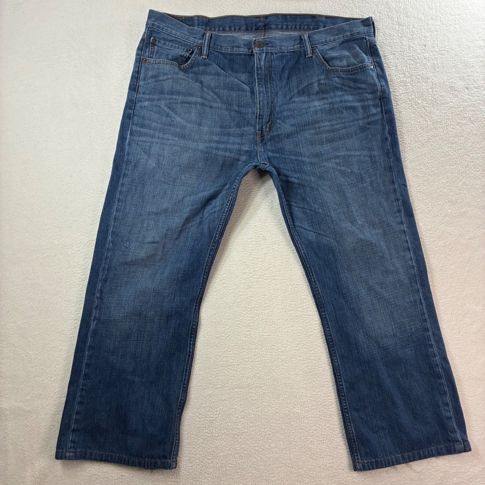 Levis 527 Bootcut Jeans Mens 42x29 Blue Whiskered Cowboy Western Casual Faded